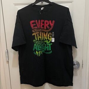 Fruit of the Loom 3X Unisex Black graphic Tee with Colorful Text